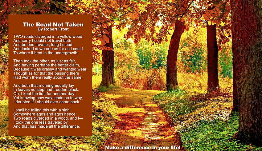 The Road Not Taken–Robert Frost – Book, Tea and Sympathy, road less traveled HD wallpaper