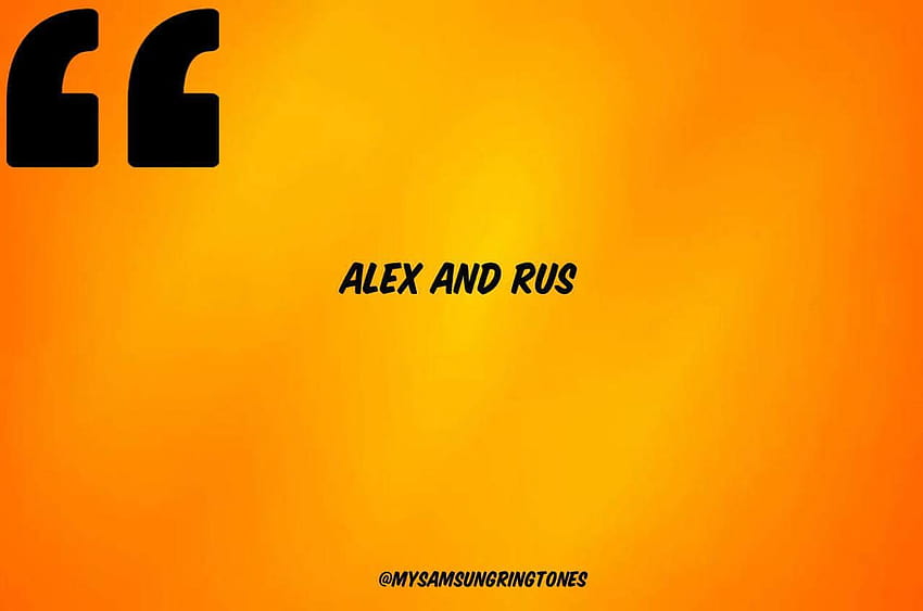 Alex und Rus Klingelton MP3 im Jahr 2020 HD-Hintergrundbild