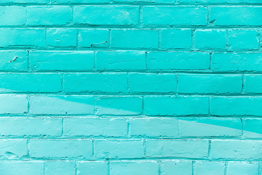 Turquoise Brick Wall Texture, neon brick HD wallpaper