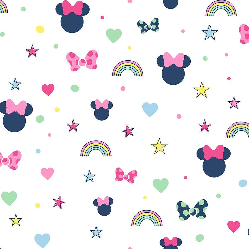 วอลเปเปอร์ York DI0991 Disney Minnie Mouse Rainbow Pink,pink disney วอลล์เปเปอร์โทรศัพท์ HD