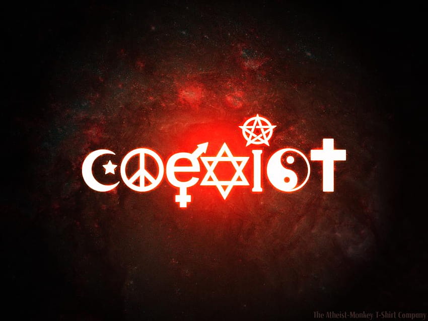 Ze wszystkimi różnymi religiami, skąd mogę wiedzieć, który z nich jest, symbol ateisty Tapeta HD
