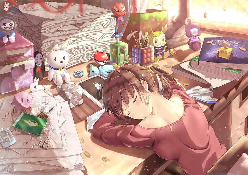 Sleeping Anime, sleepy anime girl HD wallpaper