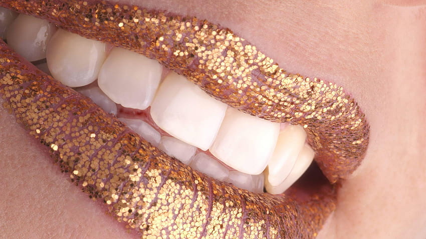 Gold Lips, grillz HD wallpaper