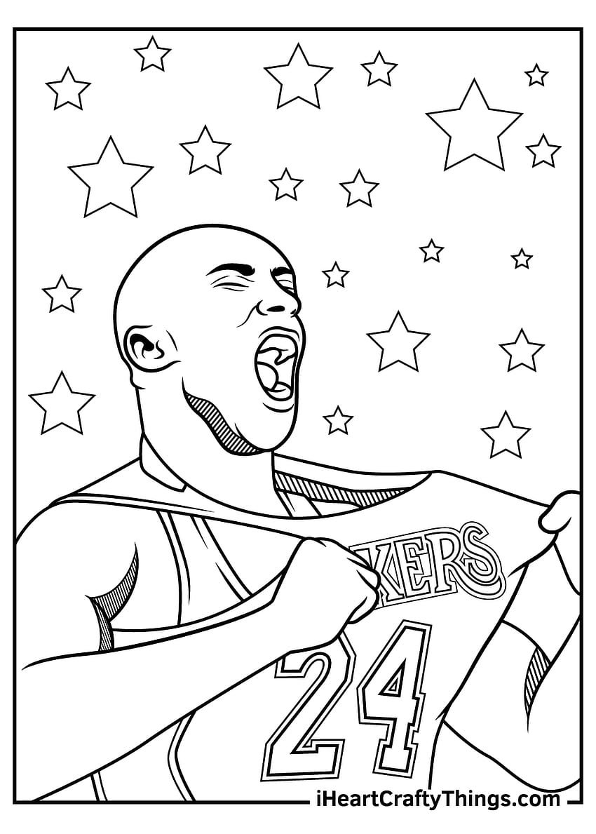 หน้าระบายสี Kobe Bryant ที่พิมพ์ได้ วอลล์เปเปอร์โทรศัพท์ HD
