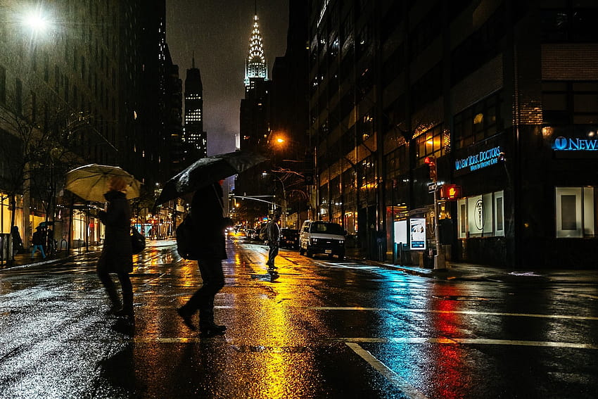 Light people New York City Rain Street Night [2048x1365] for your , Mobile & Tablet 高画質の壁紙