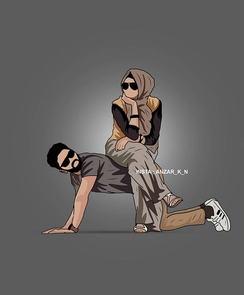 Muslim couple art by Dream Girl, muslim anime unique couple HD phone wallpaper