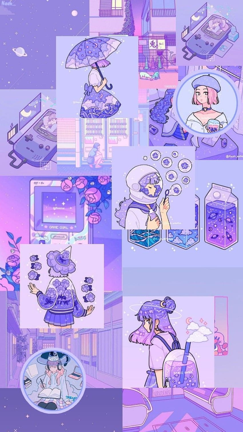 Pastel Purple Girl Tumblr Estetyczne, fioletowe kobiety Tapeta na telefon HD