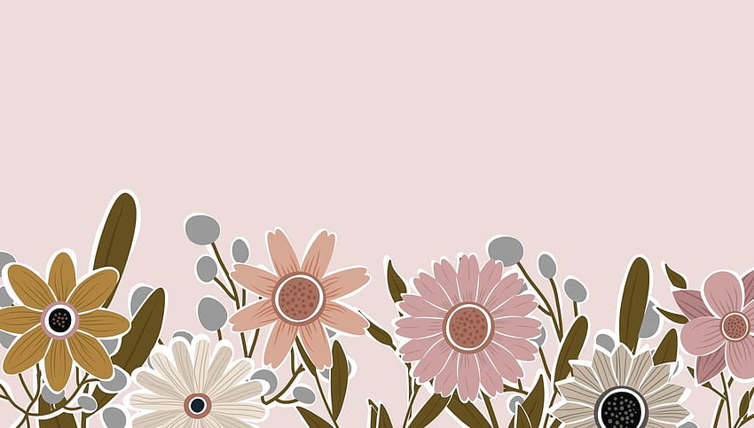 Horizontal backdrop decorated with blooming flowers and leaves border. Abstract art nature backgrounds vector. Trendy plants frame. flower garden. Botanical floral pattern design for summer sale banner 2653405 Vector Art at Vecteezy HD wallpaper