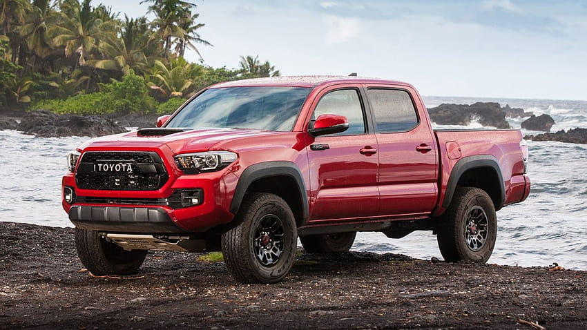 2017 Toyota Tacoma TRD pro pickup cars, red truck toyota HD wallpaper