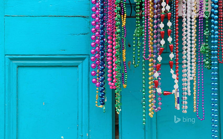 Mardi Gras Perlen in New Orleans, Louisiana HD-Hintergrundbild
