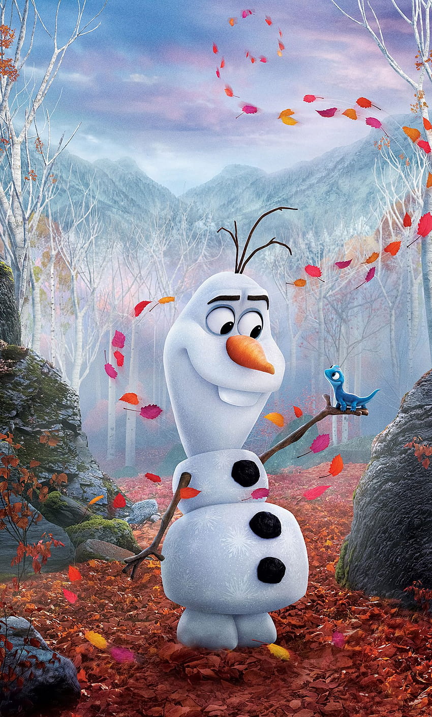Muñeco de nieve feliz, Olaf, Frozen 2, película, 2019, dos congelados fondo de pantalla del teléfono