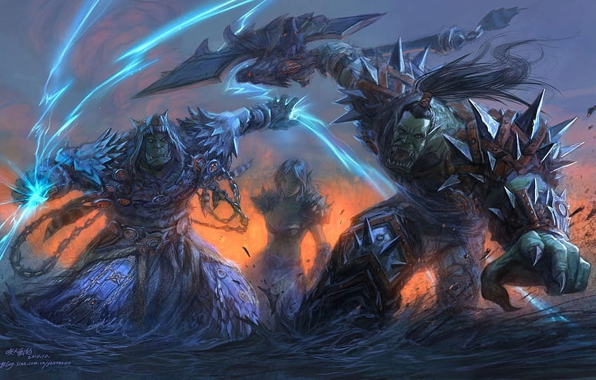 Krieger, Orks, wow, Horde, World of Warcraft, Schamane, Warcraft, Horde, Ork, Abschnitt игры, Warcraft Orks HD-Hintergrundbild