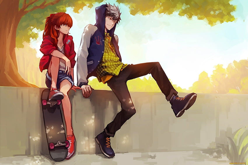 Skateboarding Anime Girl Corgi Wallpaper 4K #8.3183