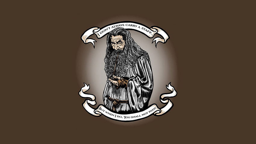senhor, Of, The, Rings, Gandalf, Wizard, Drawing, Brown, Humor, Funny, Quotes, Text, Statements, Movies / and Mobile Backgrounds, desenhos engraçados papel de parede HD