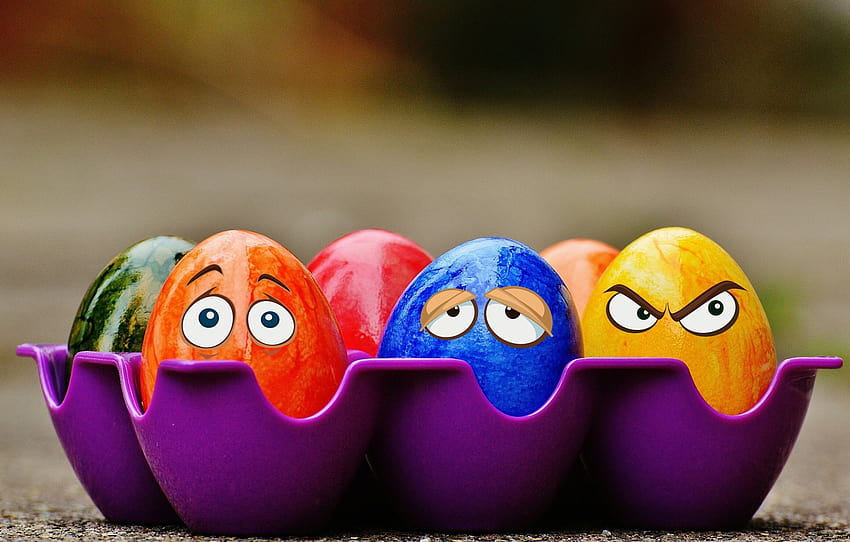 colorato, sorriso, Pasqua, arcobaleno, Pasqua, uova, divertente, decorazione, Felice, le uova dipinte , sezione праздники, divertente pasqua Sfondo HD