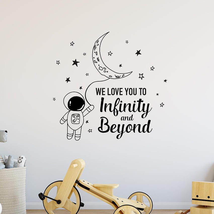 We Love You To Infinity And Beyond Moon Wall Sticker – Red Panda HD phone wallpaper