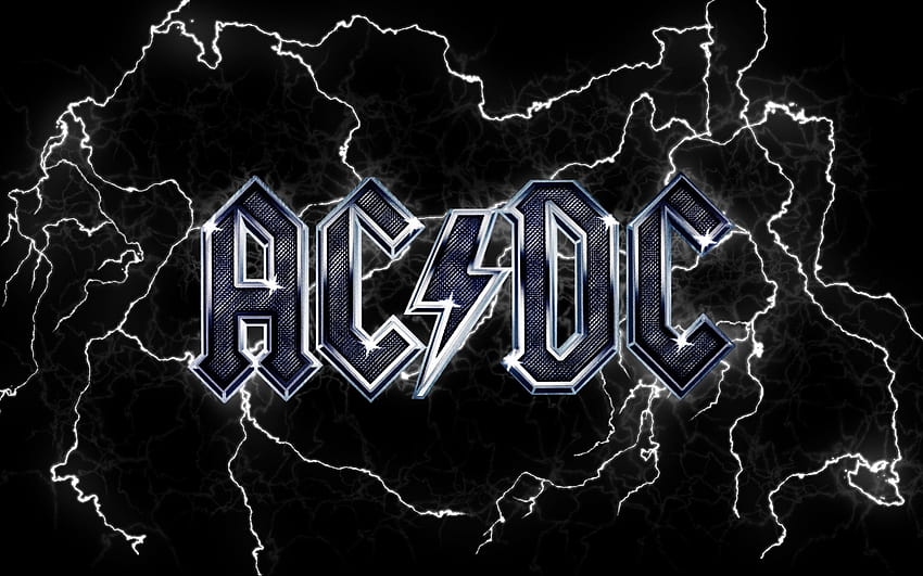 Ac Dc Lightning, plakat ac/dc logo acdc w 2021 r., logo Tapeta HD