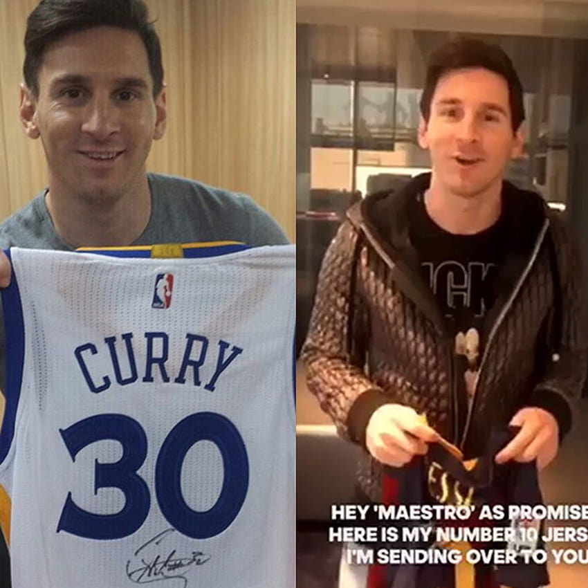 Leo Messi envoie à Stephen Curry son maillot signé pour avoir 10 millions de followers sur Instagram Fond d'écran de téléphone HD