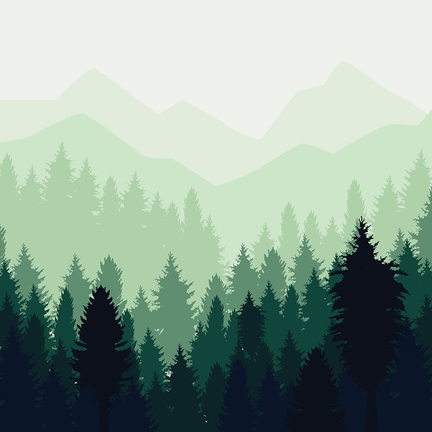 Абстрактно горско пейзажно векторно изкуство. Изберете измежду над един милион вектори, клипарт графики, вектор ..., векторна гора HD тапет за телефон