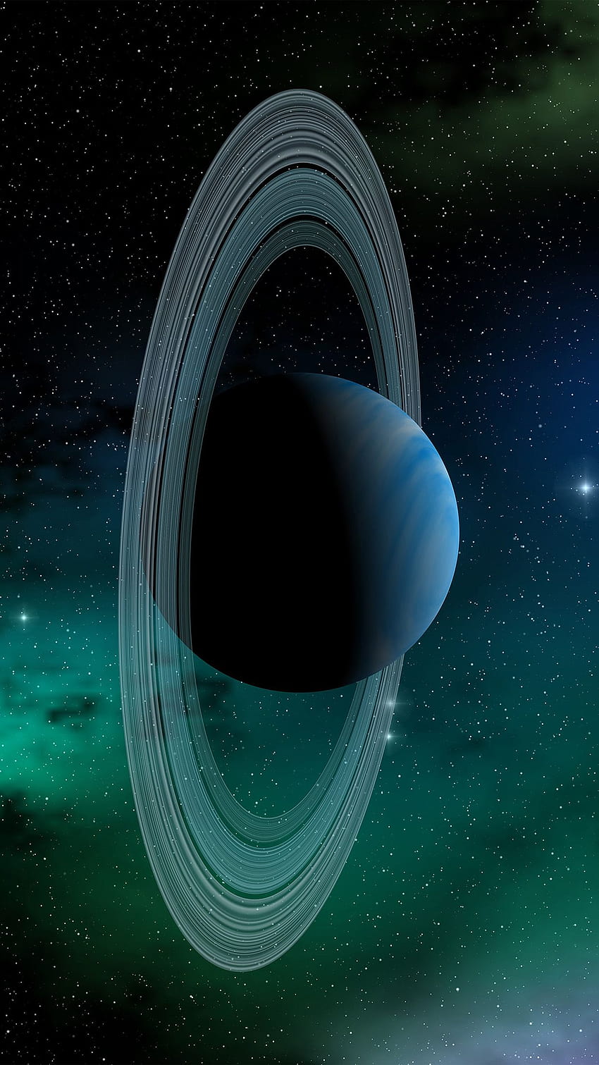Ilustrasi Seni Planet Luar Angkasa Planet Saturnus Bintang Biru Android, android saturnus wallpaper ponsel HD