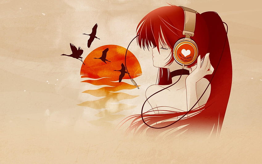 HD wallpaper Anime girl listening to music pink haired anime character  1920x1080  Wallpaper Flare