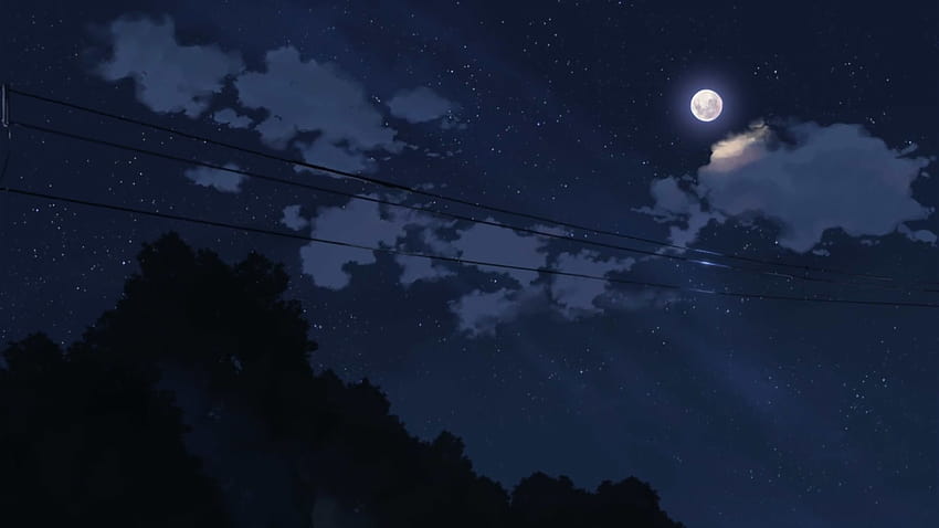 3 Anime Sky Night, himmelsästhetischer Anime HD-Hintergrundbild