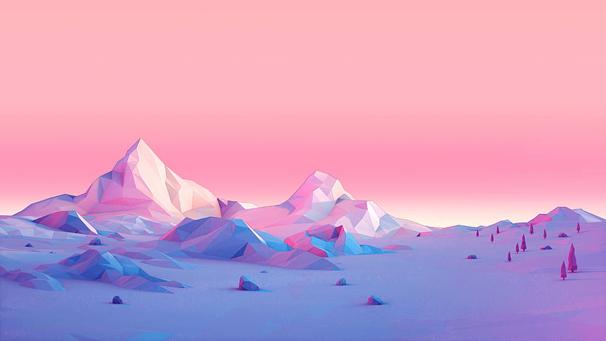 Polygon Mountains Minimalist polygon , mountains , minima… in 2020, low poly landscape HD wallpaper