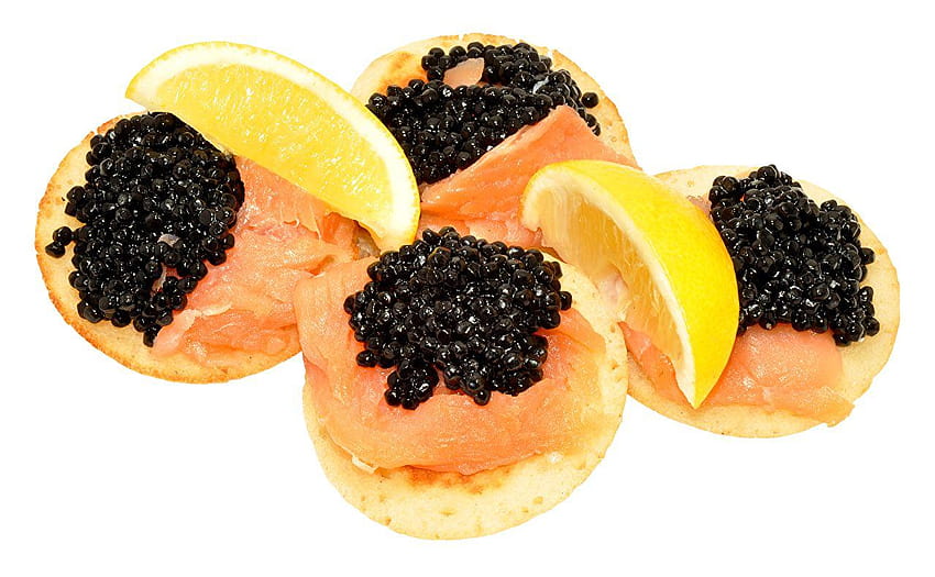 Lemons Caviar Butterbrot Fish HD wallpaper