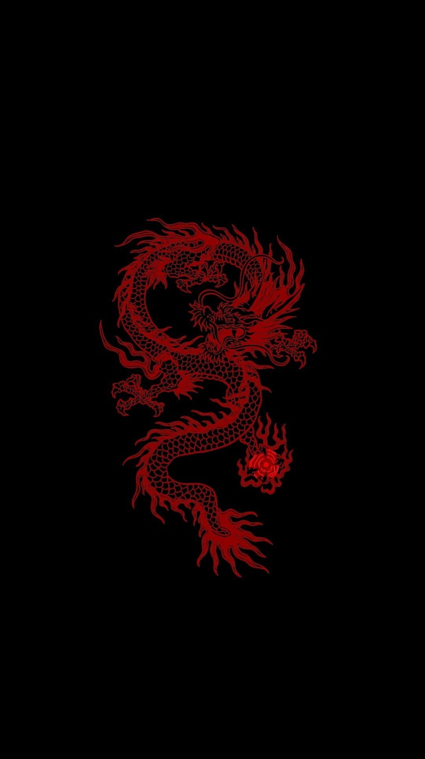 естетика на червения дракон HD тапет за телефон