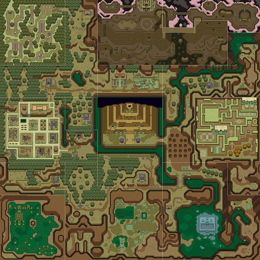 Legend of Zelda: A Link to the Past Dark World overworld., zelda map HD phone wallpaper