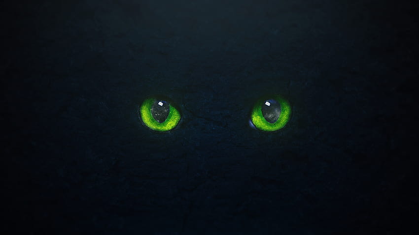 緑の目, 猫の目, 黒, 光沢のある, 猫, 石, グラフィックデザイン, カバーアート, 反射, ミニマリズム, 緑の目を持つ黒い子猫 高画質の壁紙