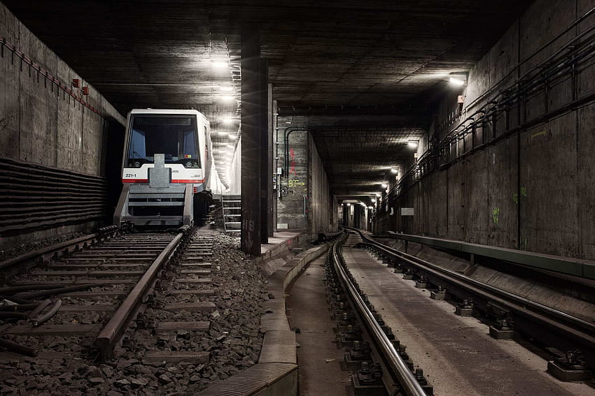 : Eisenbahn, U-Bahn, U-Bahn, Tunnel, Lichter, verlassen, Timo Stammberger, Hamburg, Deutschland, U-Bahn 1920x1280, U-Bahn HD-Hintergrundbild