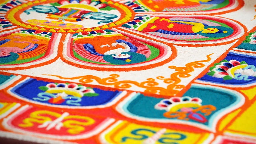 Sand mandala: Tibetan Buddhist ritual, buddhist mandala HD wallpaper