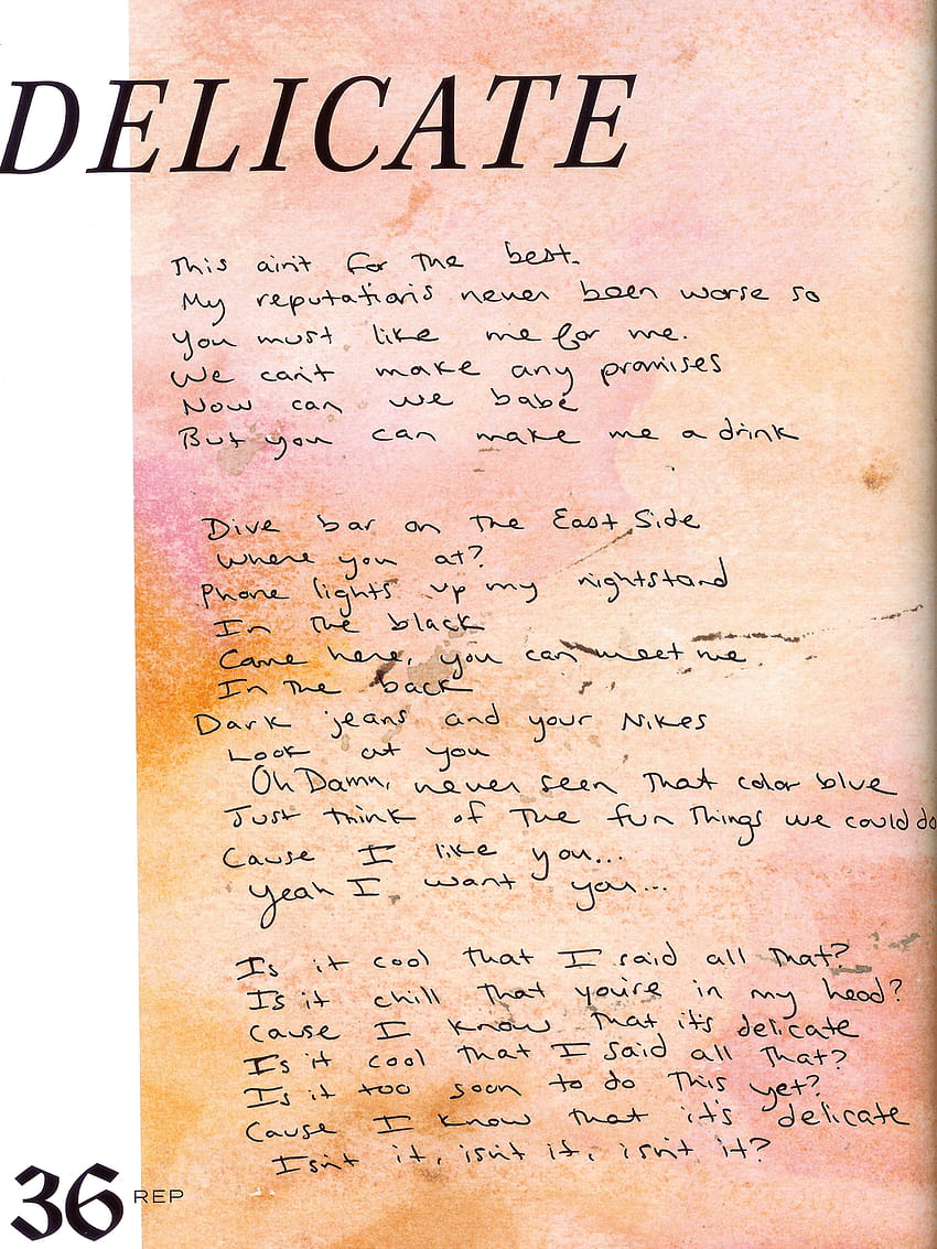 9 Taylor Swift Delicate, taylor swift lyrics HD phone wallpaper