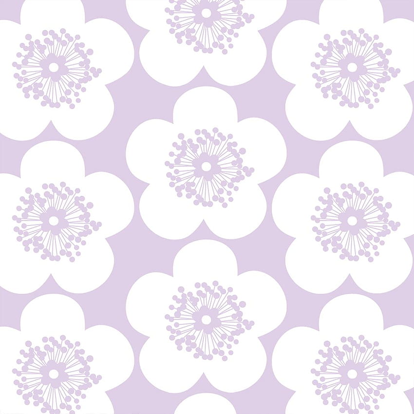 Pop kwiatowy projektant w kolorze fioletowym „Lavender Purple on Soft White” na sprzedaż w 1stDibs, fioletowo-białe kwiaty Tapeta na telefon HD