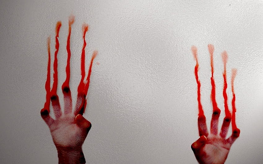 camda kan olan hayalet korku eli, kanlı el HD duvar kağıdı