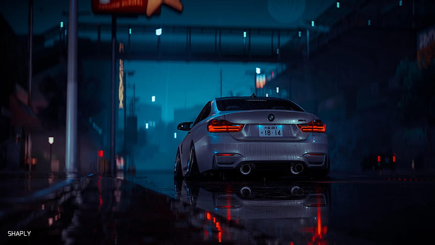 mobil, abu-abu, basah, malam, hujan: layar lebar: definisi tinggi: layar penuh, mobil menakutkan Wallpaper HD