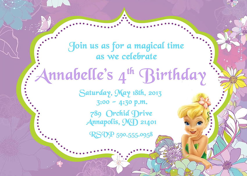Endearing Annabelle 4Th Birtay With Tinkerbell Party Invitations, tinkerbell pink background HD wallpaper