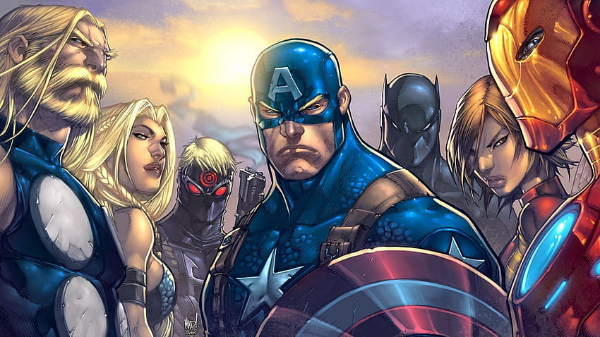Comics Thor Capitan America Marvel Ultimates Vengadores, capitan america marvel comics fondo de pantalla