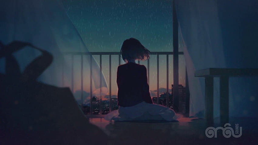 Belos sons de chuva e música relaxante de piano, música de violoncelo, música de clarinete ..., garota de anime pacífica papel de parede HD