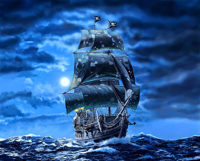 ship black sails Black pearl, creepy ships HD wallpaper