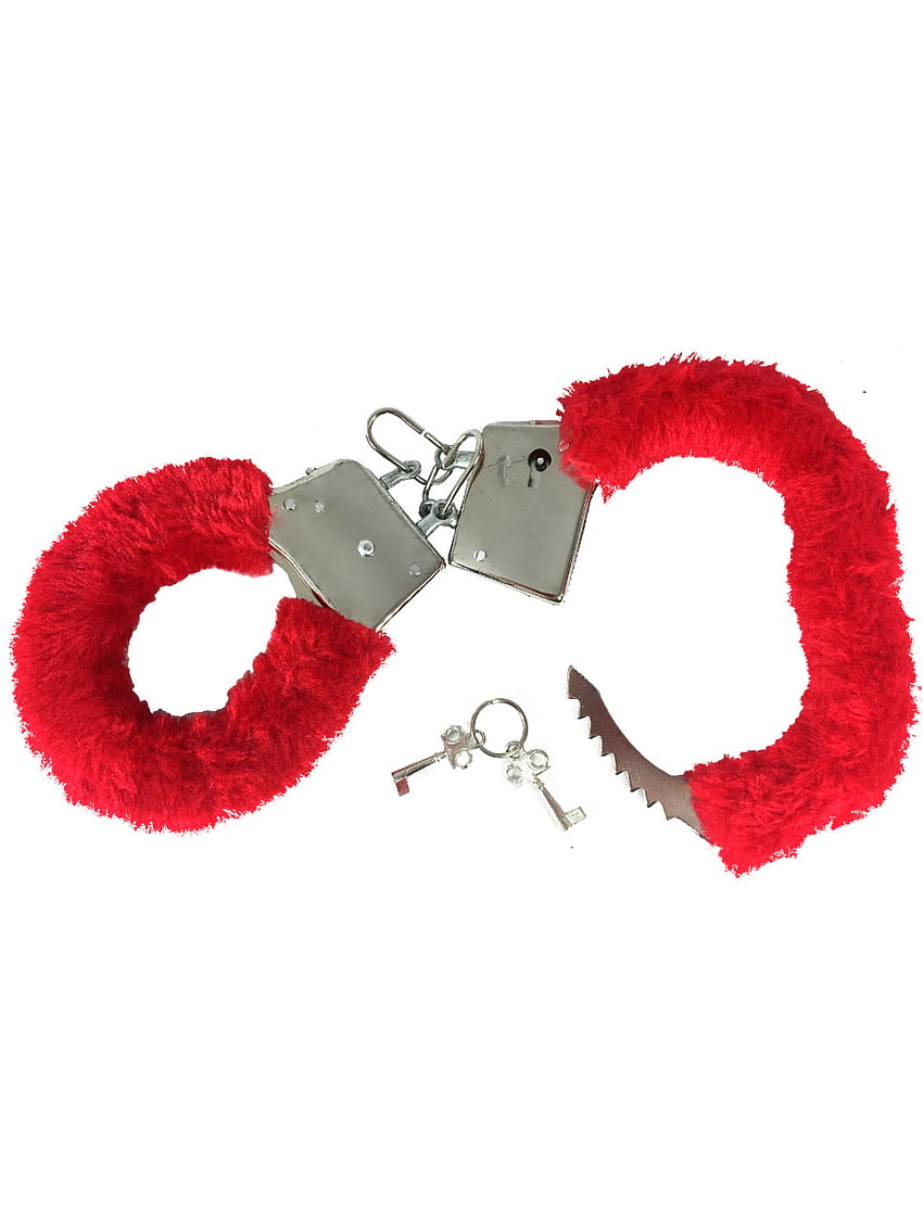 Top View Of Black Handcuffs Red Powder Free Stock Photo and Image 200294654