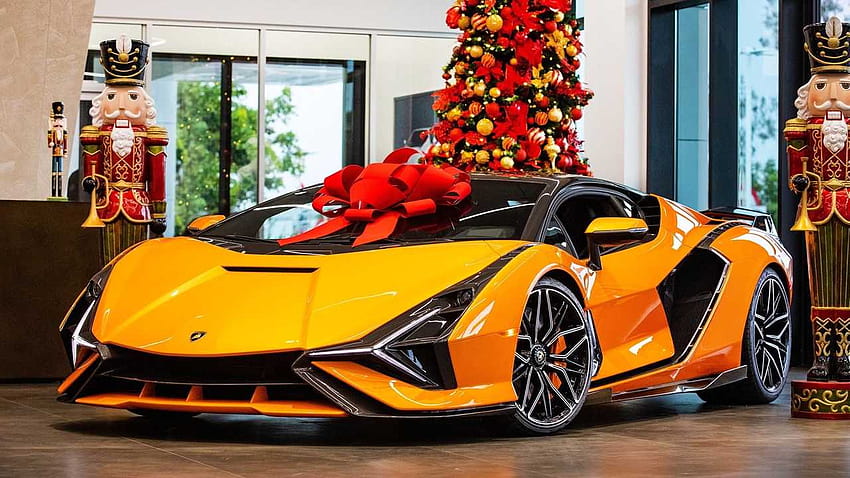 First Lamborghini Sian in North America has a crazy paint job, christmas  lambo HD wallpaper | Pxfuel