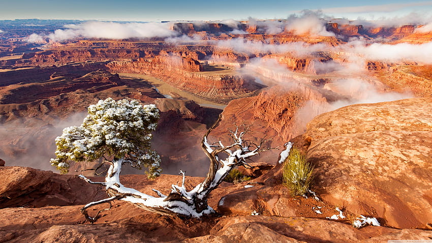 Dead Horse Point State Park after snowfall, Utah ❤ HD wallpaper