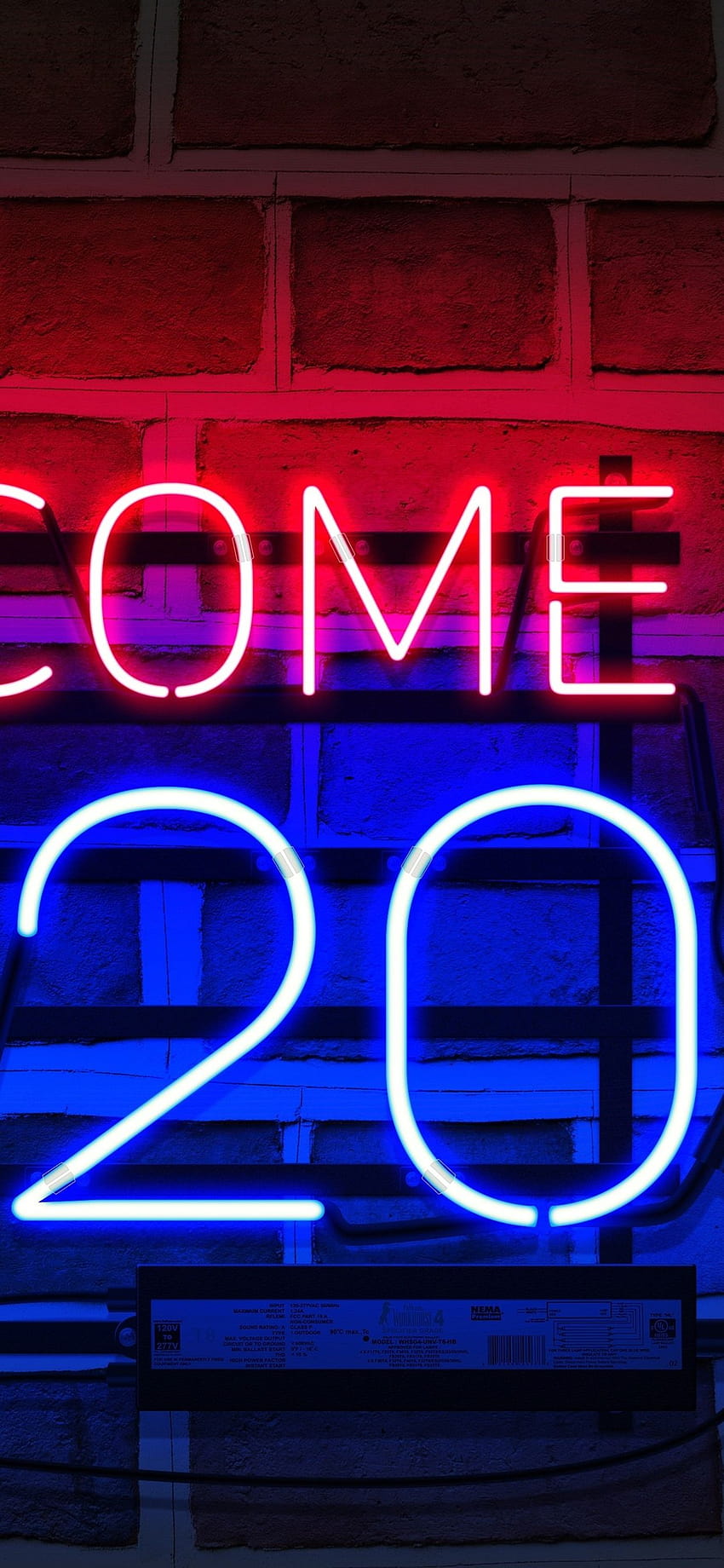 Witamy 2020, Nowy Rok, neon 1242x2688 iPhone 11 Pro/XS Max, klasa 2020 Tapeta na telefon HD