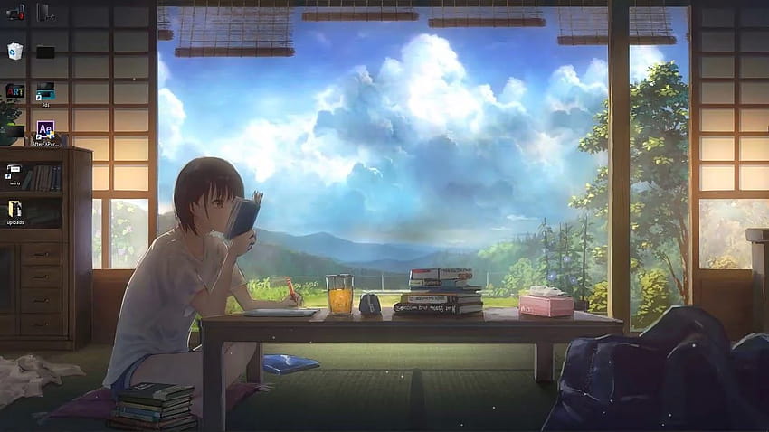 Anime Study, engine anime HD wallpaper