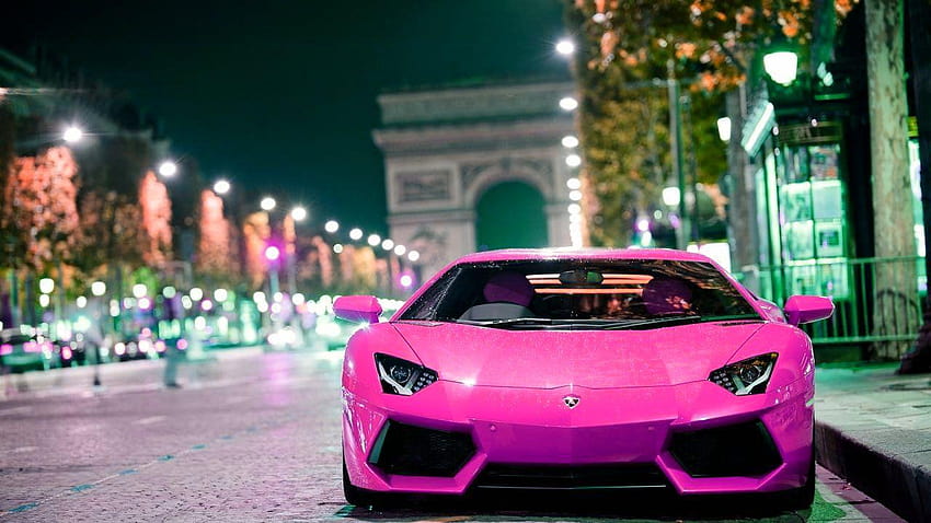 Lamborghini 17 rosa y negro, lamborghini colorido fondo de pantalla
