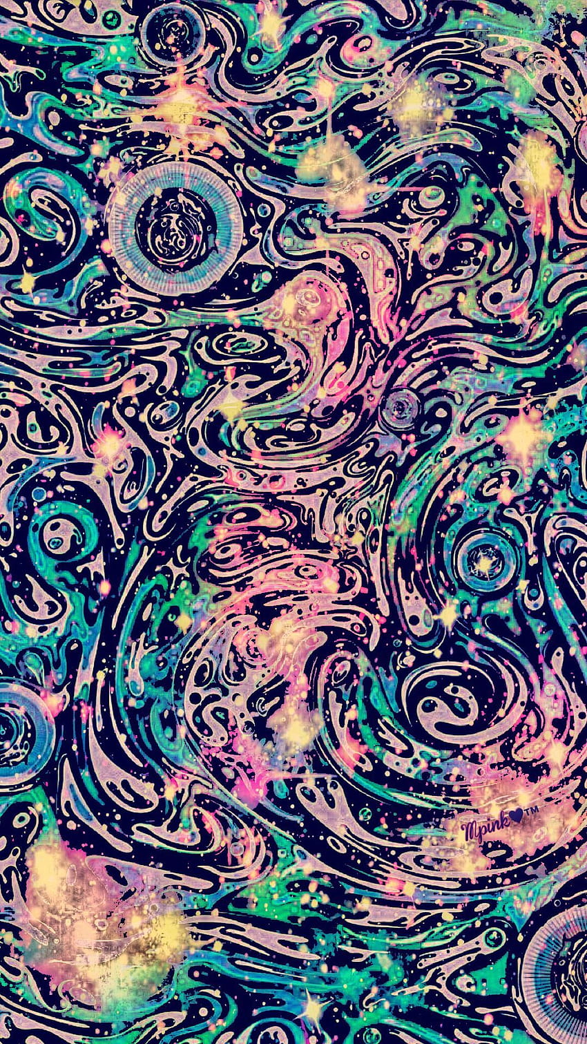 Galaxia de mármol colorido, arte colorido remolino fresco fondo de pantalla del teléfono