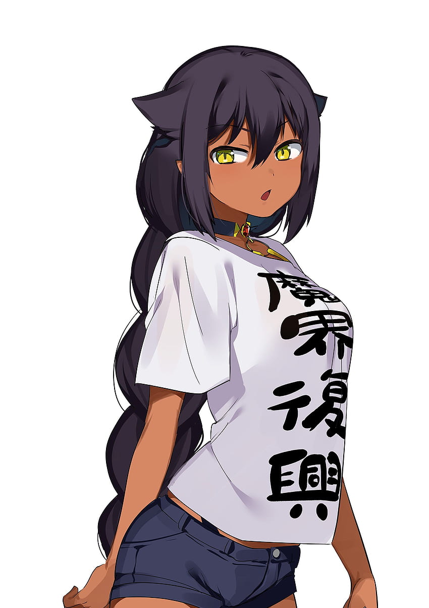 Jahy Sama Wa Kujikenai Dark Skin Cat Girl Anime, siyah deri anime HD telefon duvar kağıdı