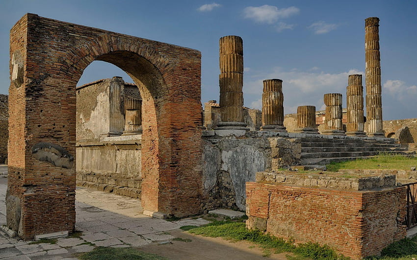 ruins, Pompeii, column, ancient, pompeii ruins HD wallpaper